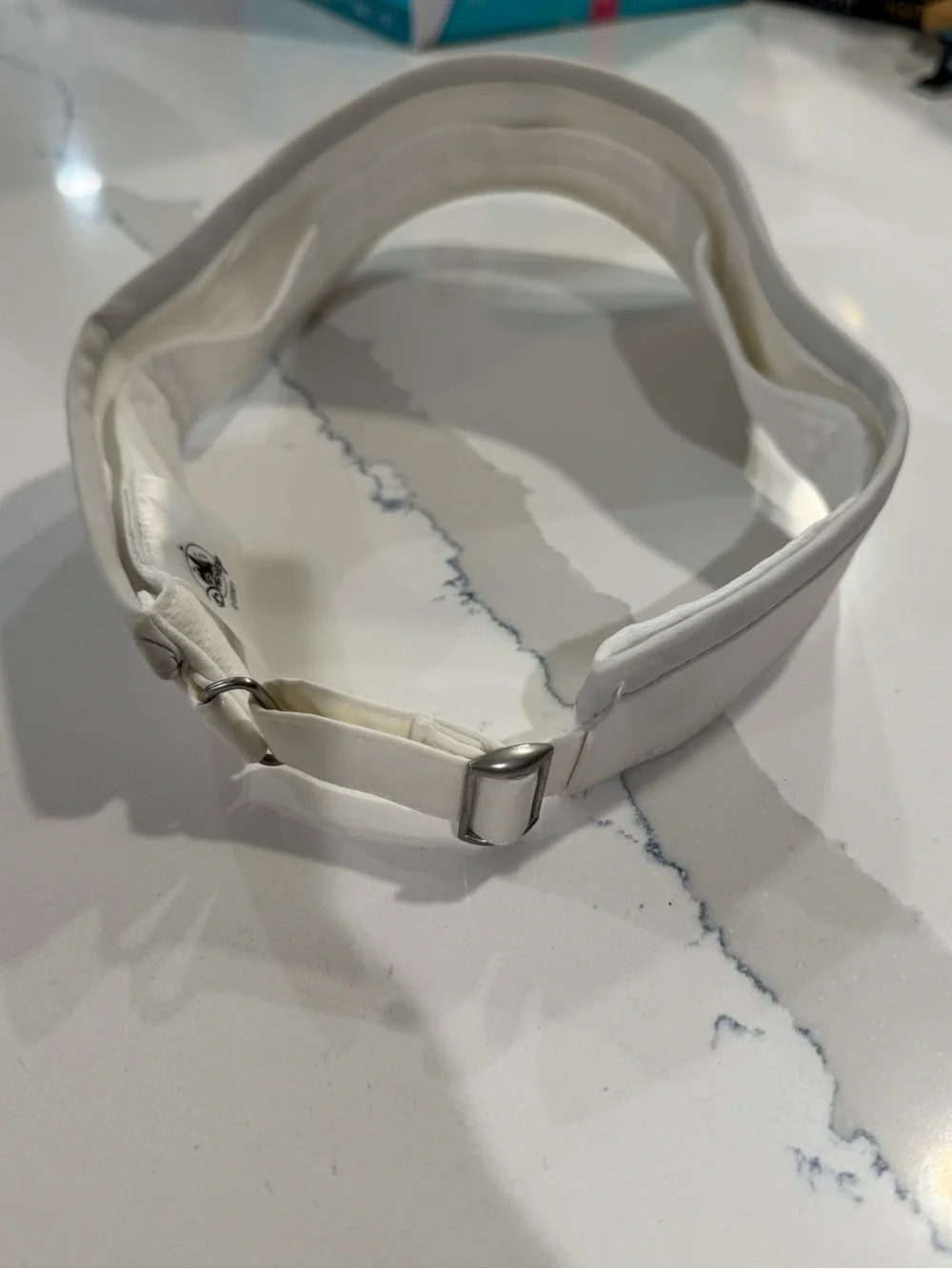 Disney White Visor with Silver Embroidered Minnie